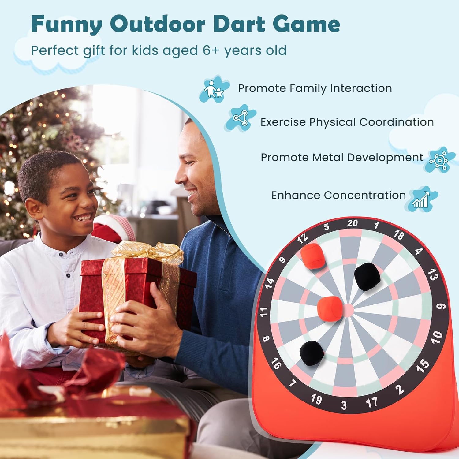 5ft Giant Dartboard Game Kids Outdoor Soccer Target Foldable Set