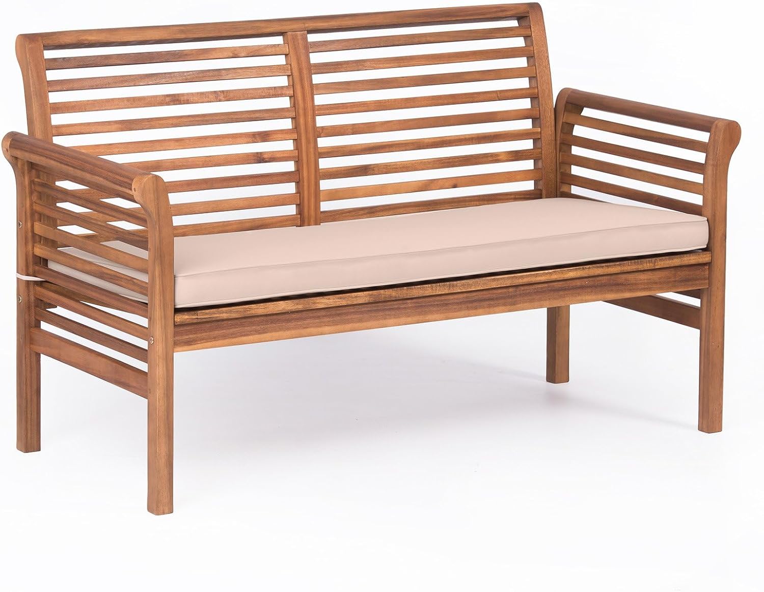 2 Seater Wooden Garden Sofa Bench with Cushions Patio Lounge Seat