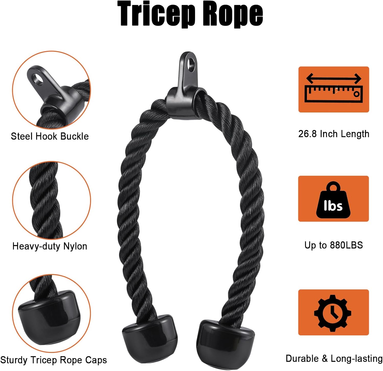 Cable Machine Attachment Set Lat Pulldown Bar Tricep Rope Handles