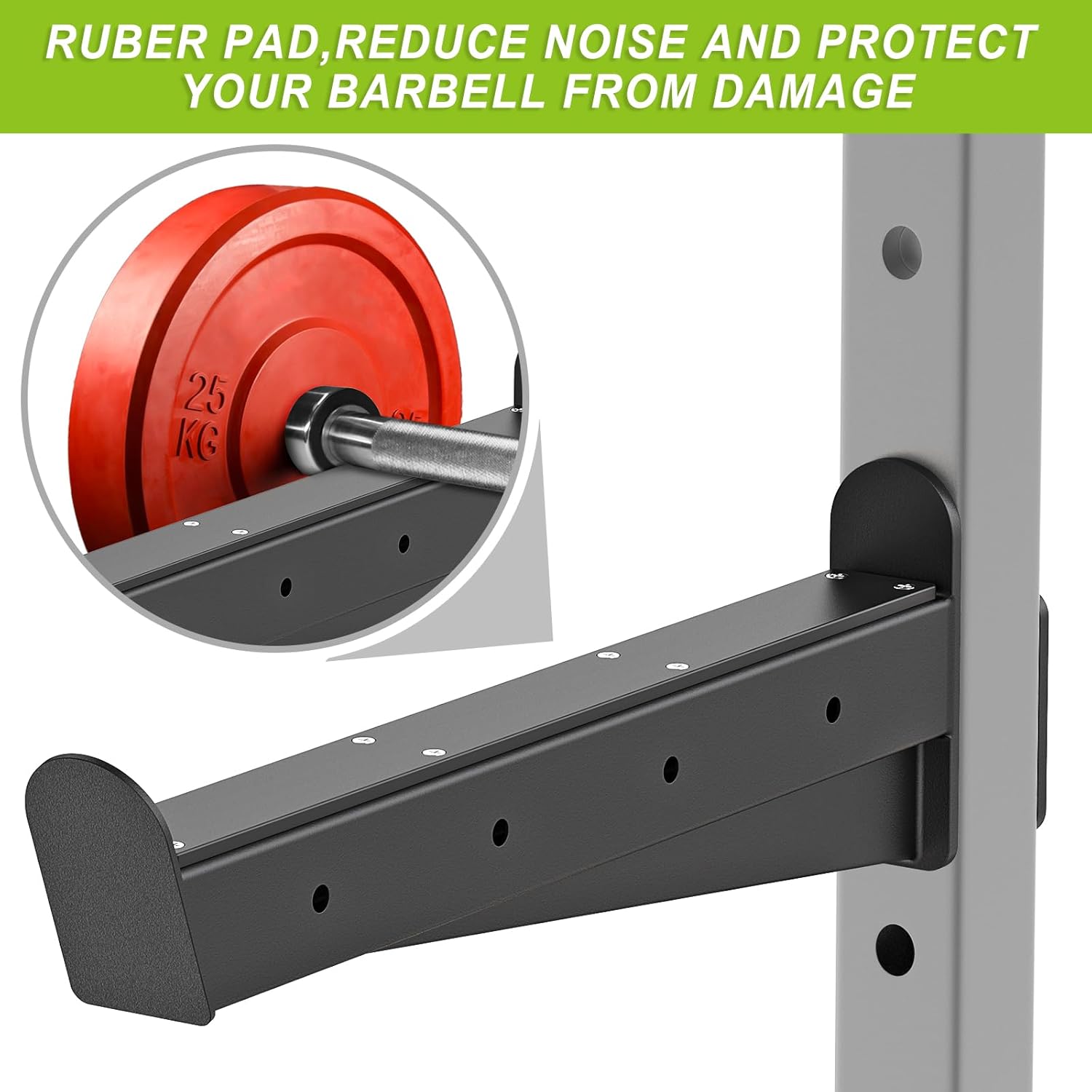Power Rack J Hooks and Safety Spotter Arms Heavy Duty Barbell Holders