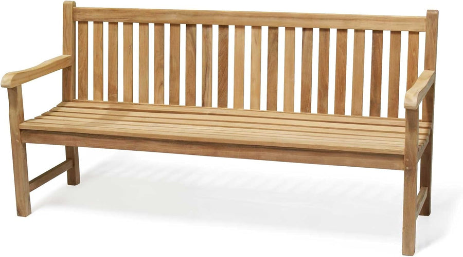 6ft Teak Garden Bench 4 Seater Heavy Duty Patio Outdoor Seat