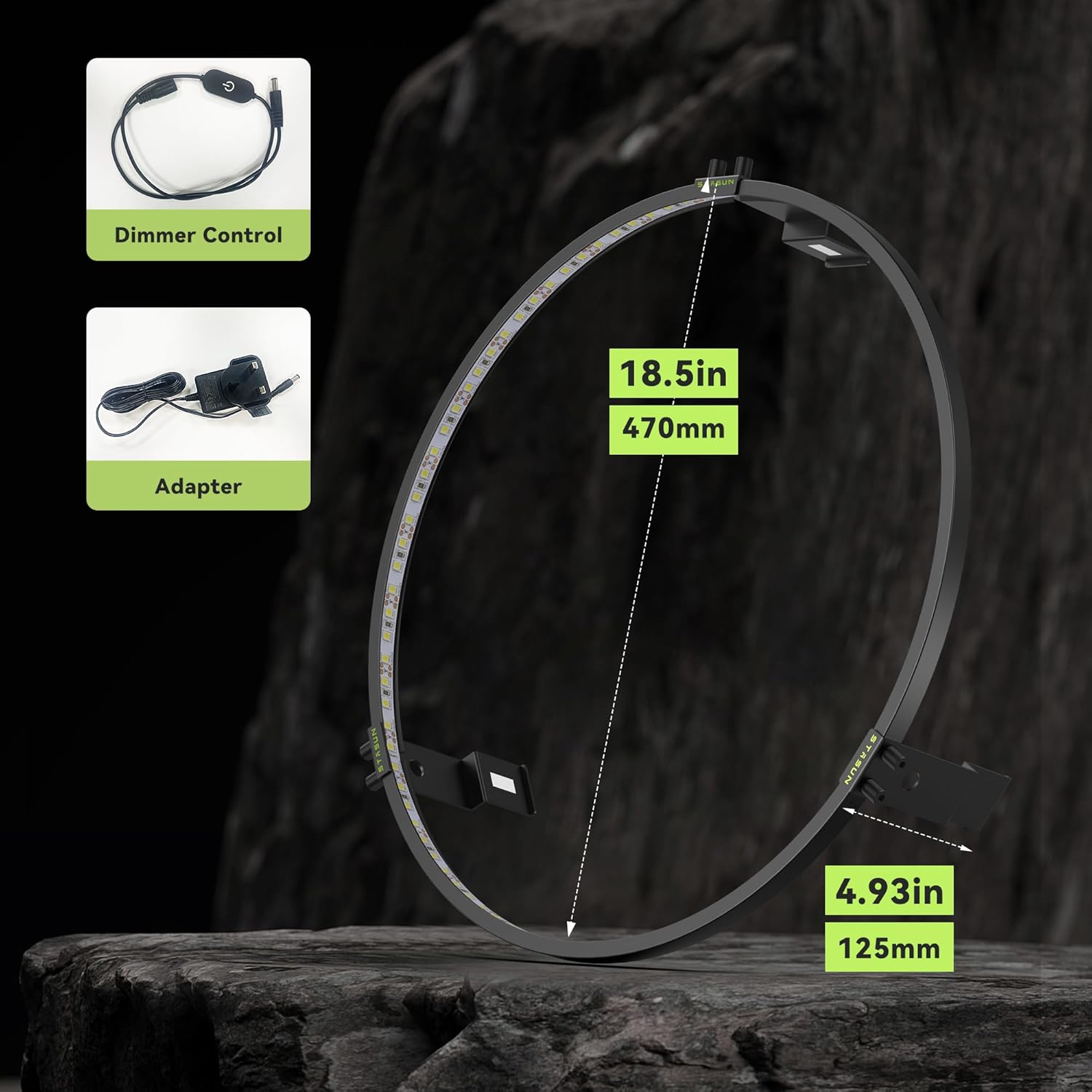 360 Dart Board LED Light Dimmable Magnetic Shadow Free Ring