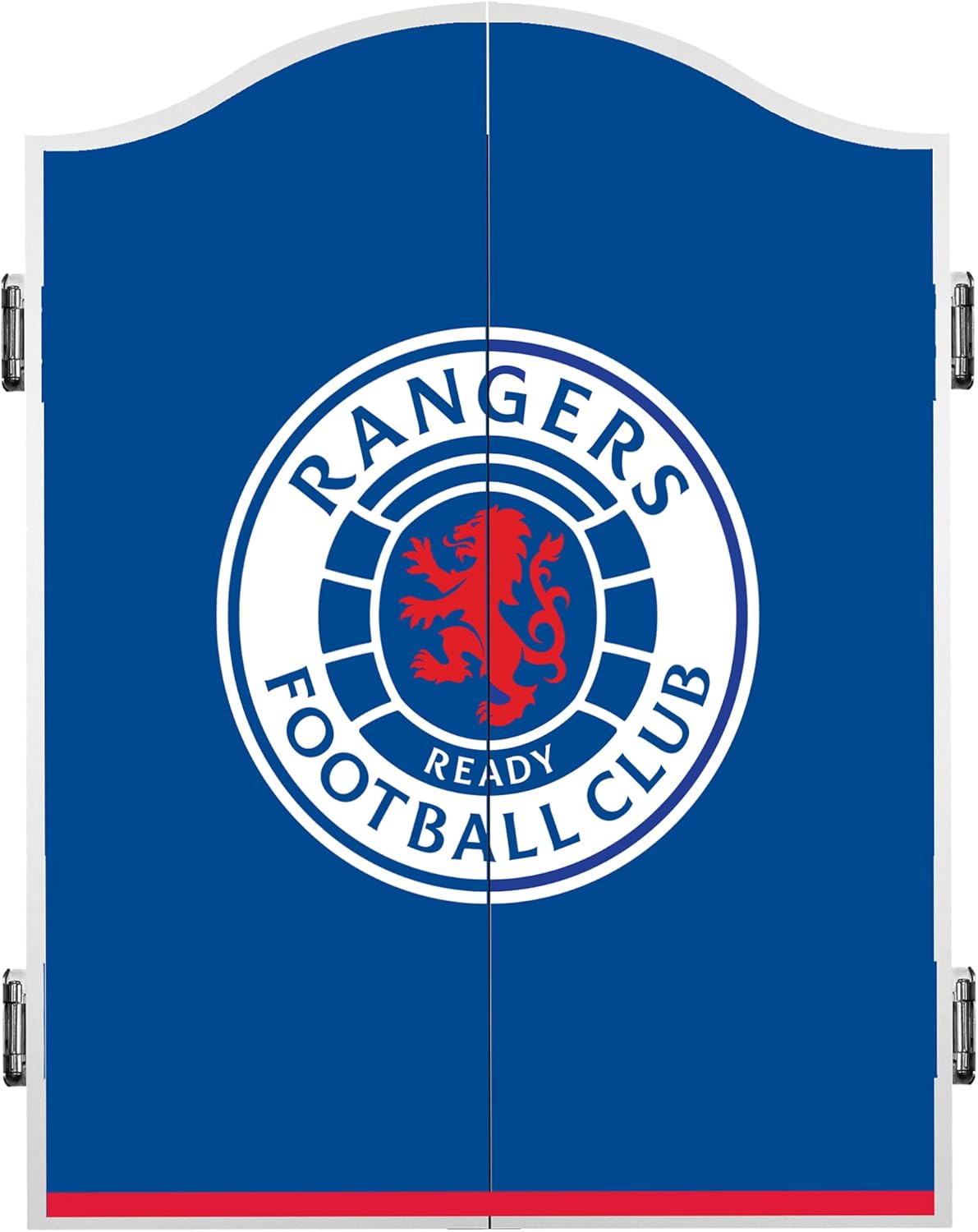 Wood Dartboard Cabinet Blue Wall Mount Scoreboard Doors 68cm