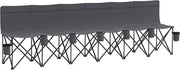 6 Seater Folding Camping Bench Portable Outdoor Chair Grey