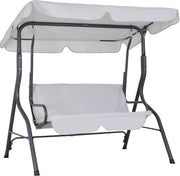 2 Seater Canopy Swing Chair Light Grey Garden Bench