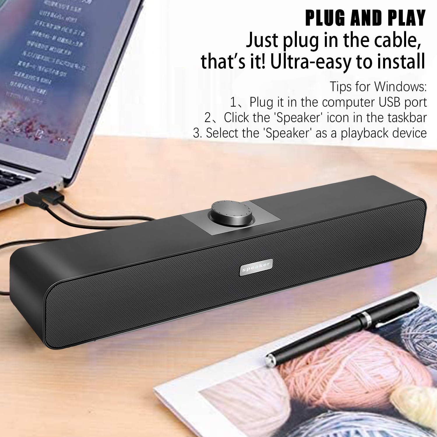 Bluetooth PC Speakers USB Powered Stereo Bass Desktop Audio