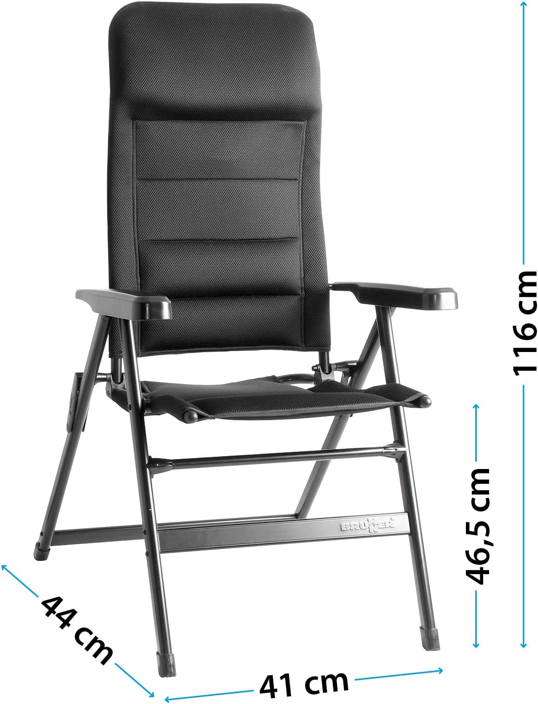 Reclining Folding Camping Chair 7 Position Aluminum Frame Padded Seat