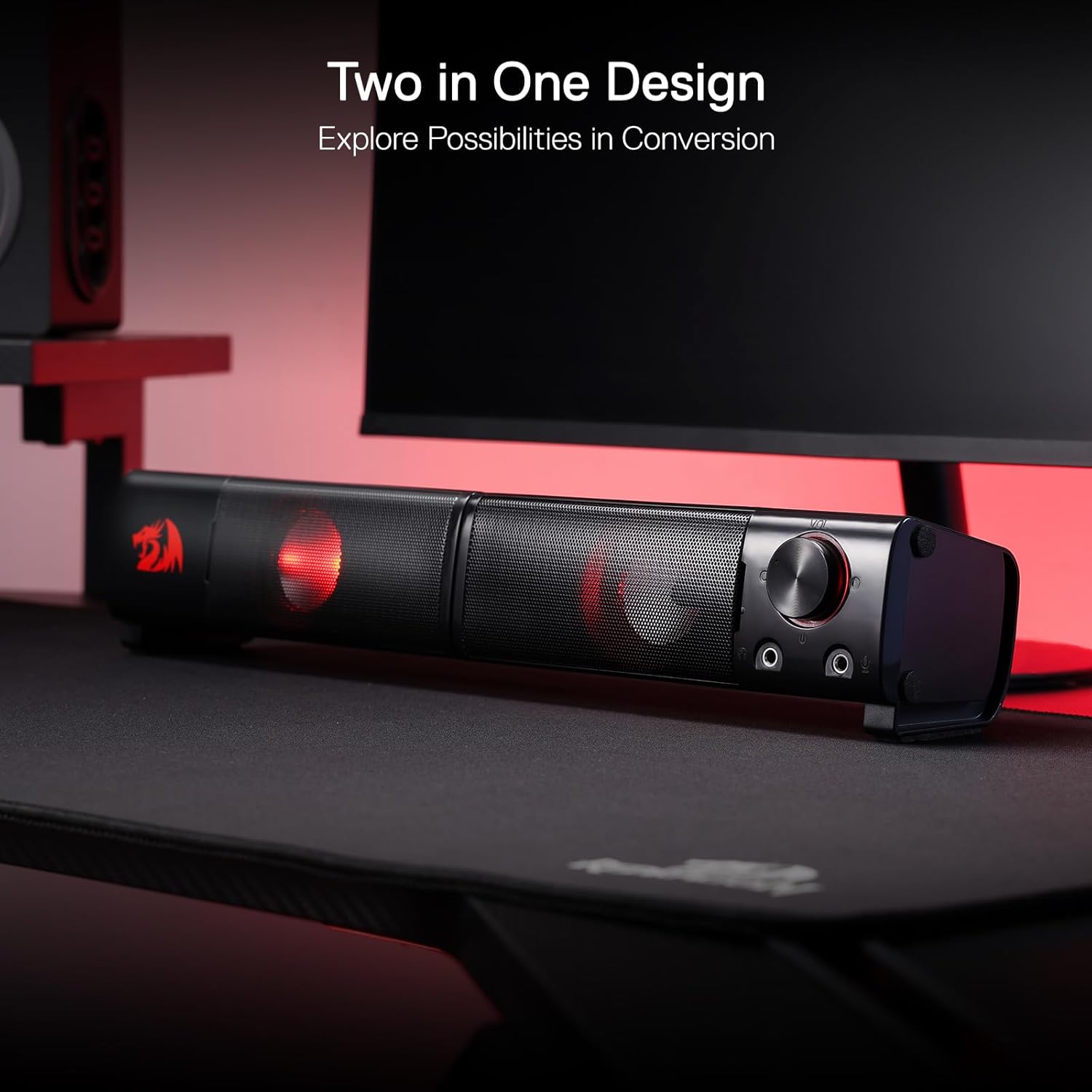 PC Gaming Speakers Stereo Soundbar USB Powered RGB Desktop Audio