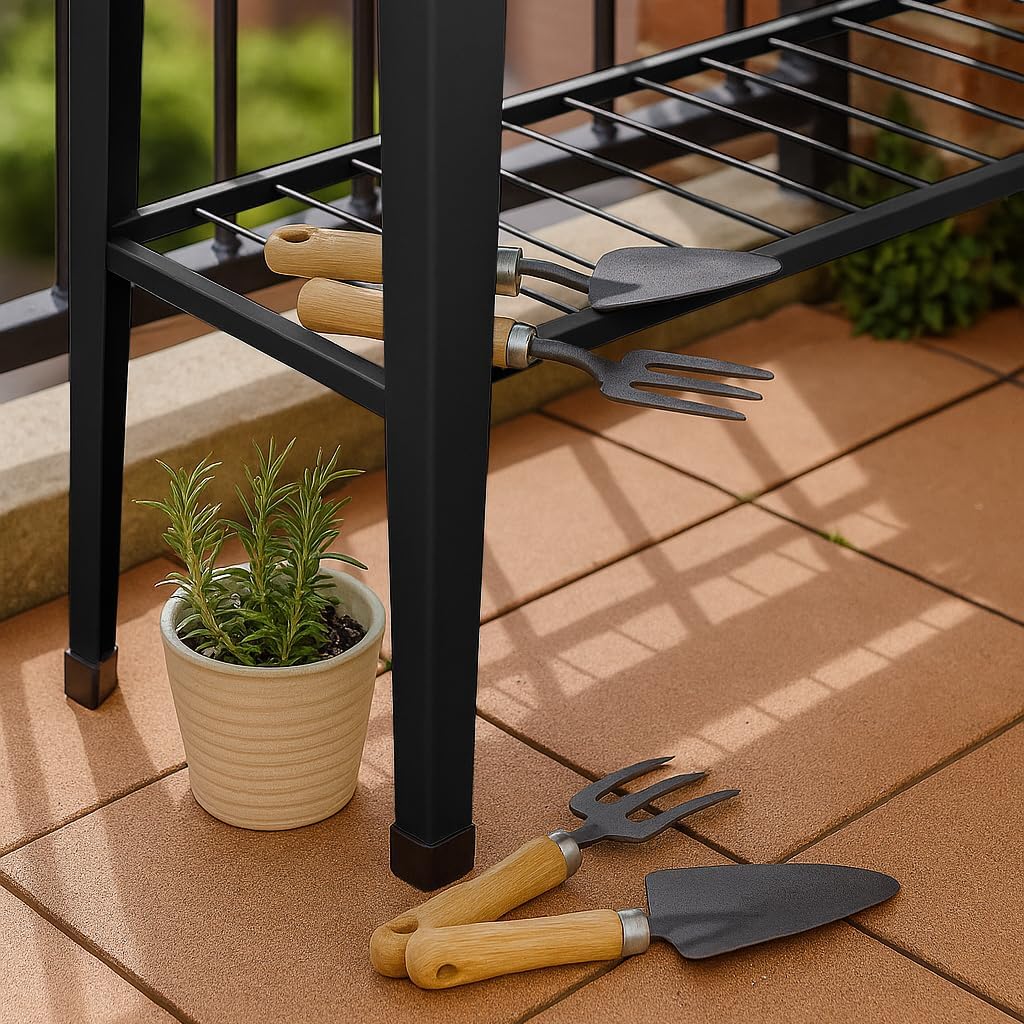 Raised Garden Bed with Legs Shelf Metal Planter Anthracite 95cm