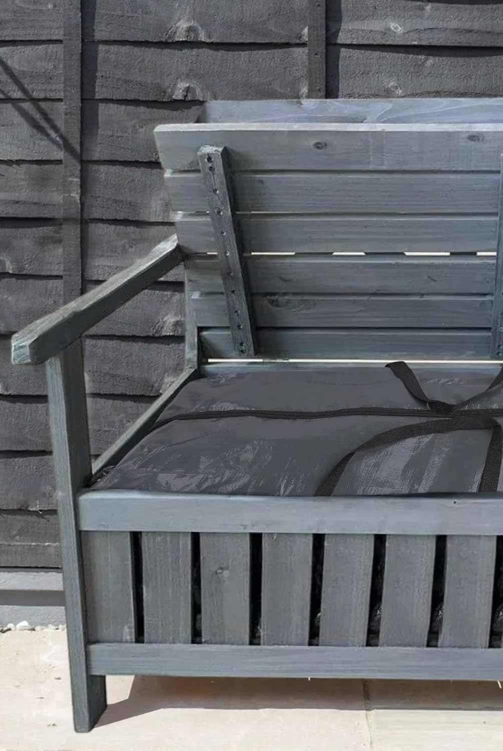 Wooden Garden Storage Bench 165cm Outdoor Patio Seat Box