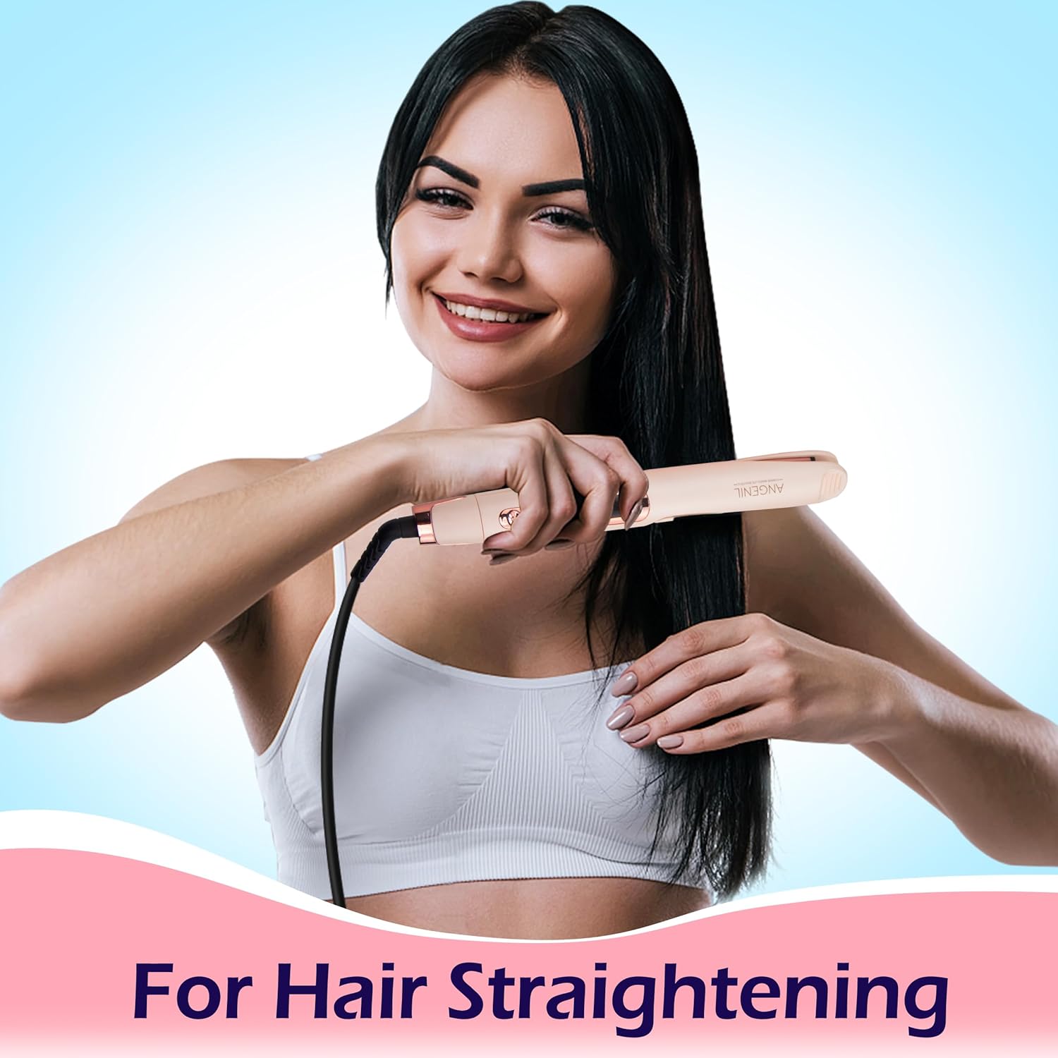 2 In 1 Hair Straightener and Curler Ceramic Tourmaline Flat Iron