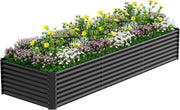 Extra Large Metal Raised Garden Bed 366cm Black Steel