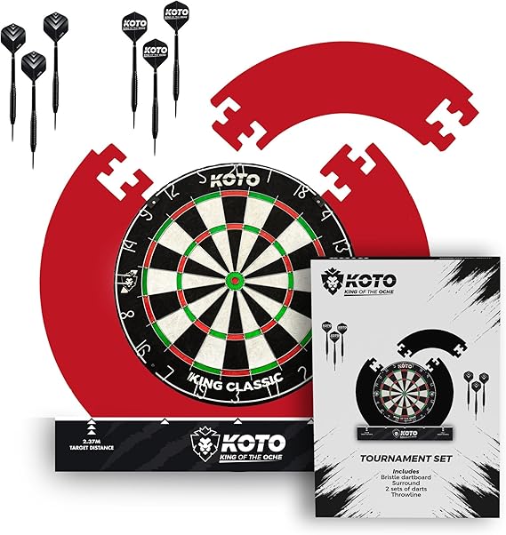 18in Dartboard Set Steel Tip Darts Surround Stand Oche Complete