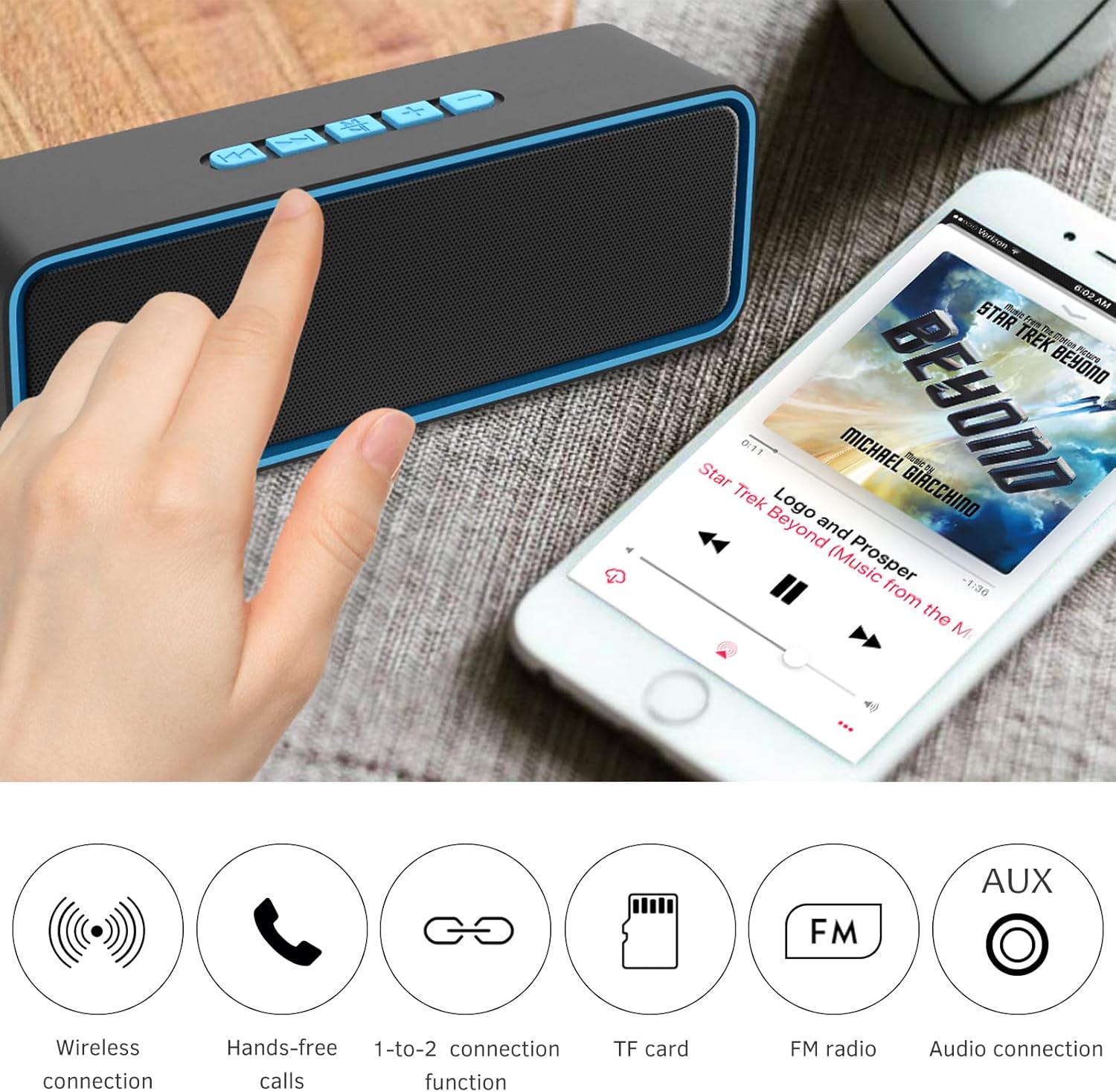 Mini Bluetooth Speaker Portable 3D Stereo Bass TF AUX Travel