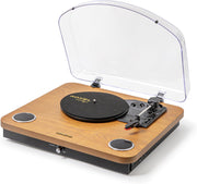 3-Speed Vinyl Turntable with Built-In Speakers, Bluetooth & USB Output