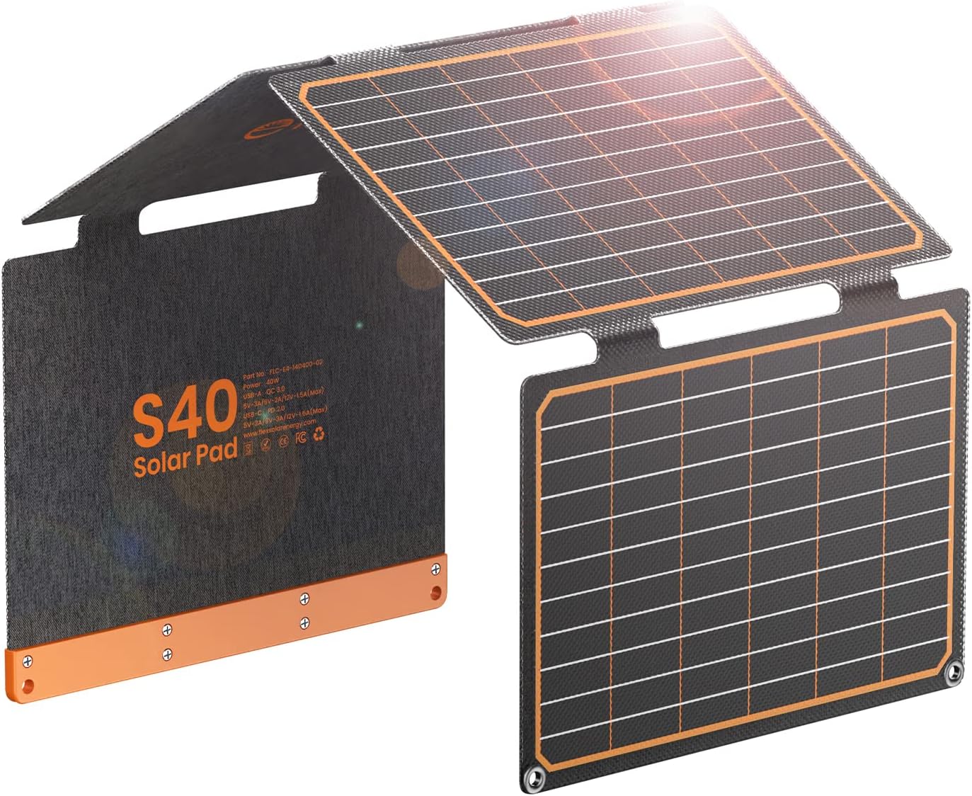 40W Foldable Solar Panel USB C USB A Portable Charger Camping