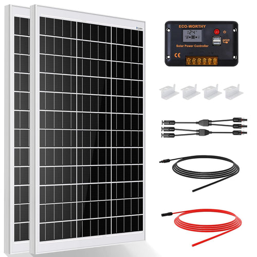 240W Solar Panel Kit 12V Off Grid System Controller RV Boat