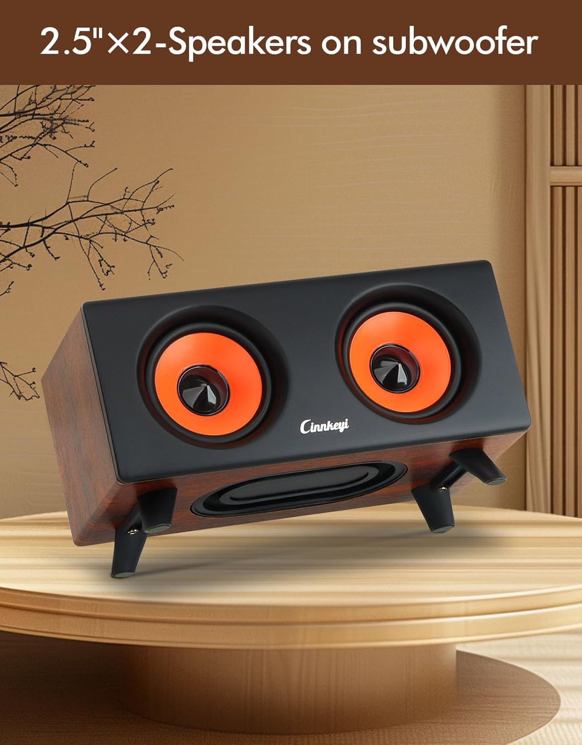 2.1 PC Speakers with Subwoofer Bluetooth USB 3.5mm Stereo Sound