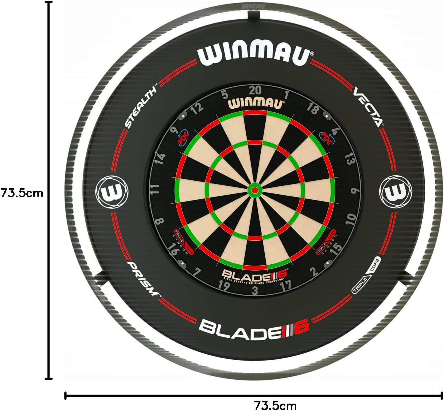 360 Dart Board LED Light Surround Ring Shadow Free Aluminium