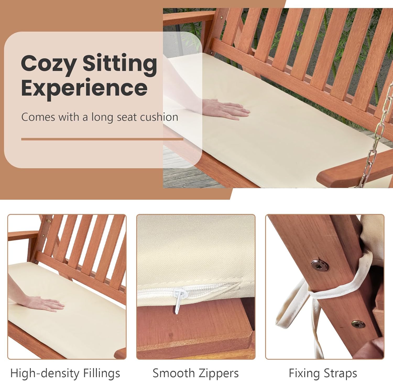 2 Seat Outdoor Swing Chair Canopy Garden Patio Bench