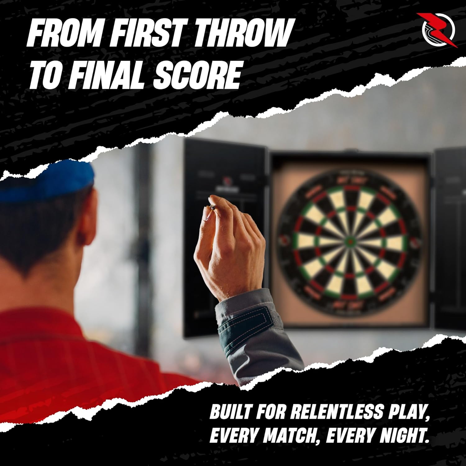 Dart Board Cabinet Set LED Light Home Darts Kit with Darts