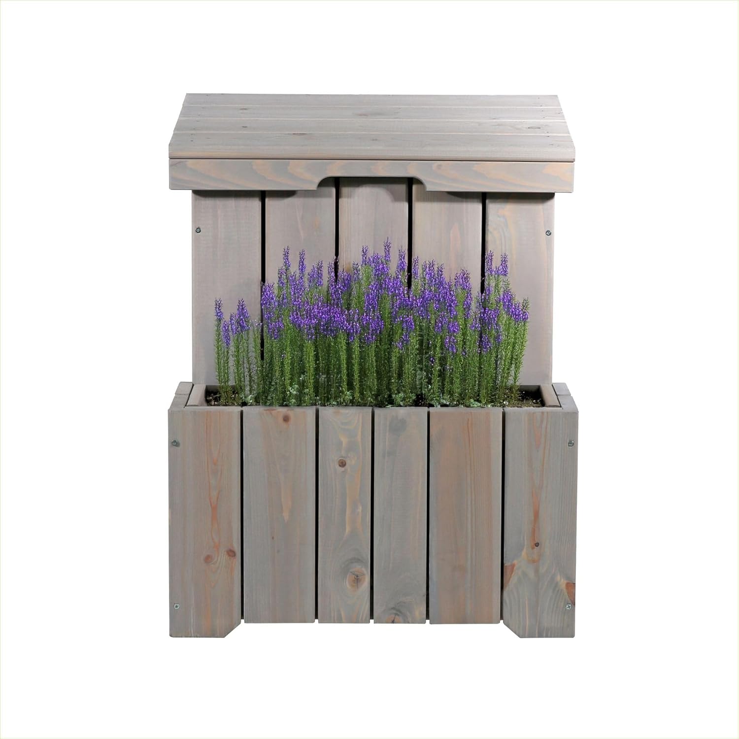Outdoor Parcel Box with Planter Waterproof Wooden Delivery Storage
