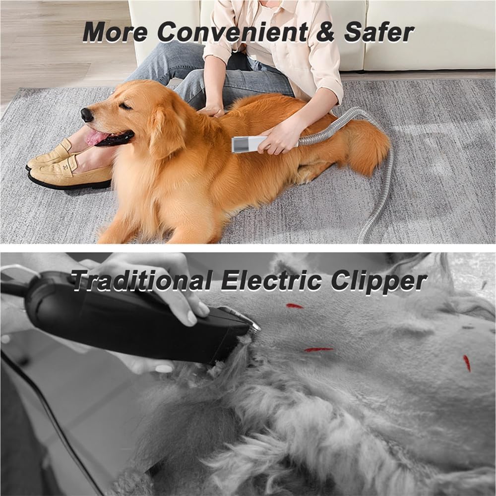Dog Grooming Vacuum Kit 7 in 1 Pet Hair Remover 6 Comb Set