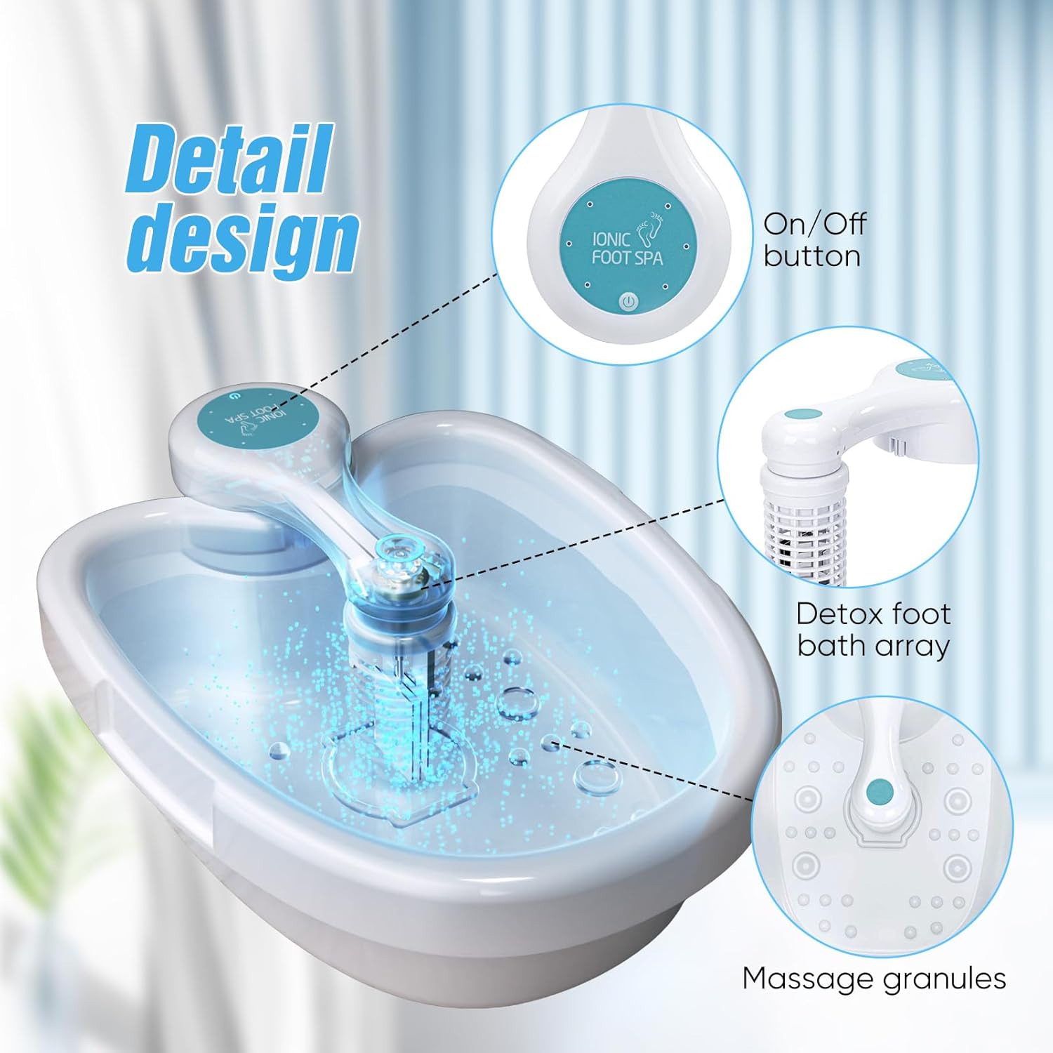 Portable Ionic Foot Spa Detox Machine with Basin Relaxation