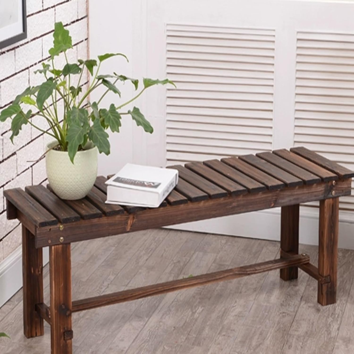 2 Seater Cedar Wood Garden Bench Patio Balcony Deck Outdoor Seat 90cm