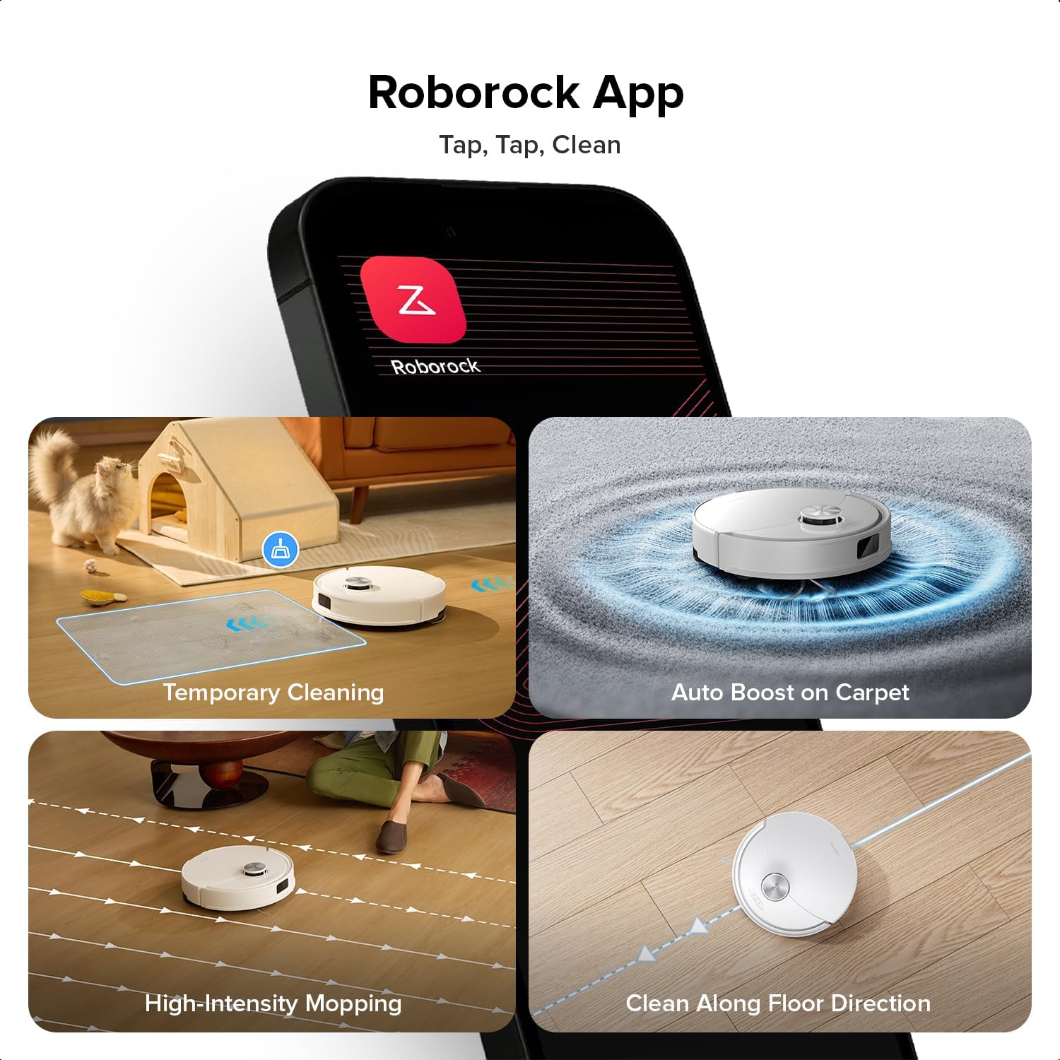 Robot Vacuum Mop 10000Pa LiDAR Mapping Auto Lift Mop Pet Hair