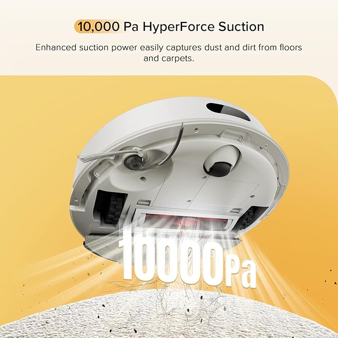 Robot Vacuum Mop 10000Pa LiDAR Mapping App Control Pet Hair