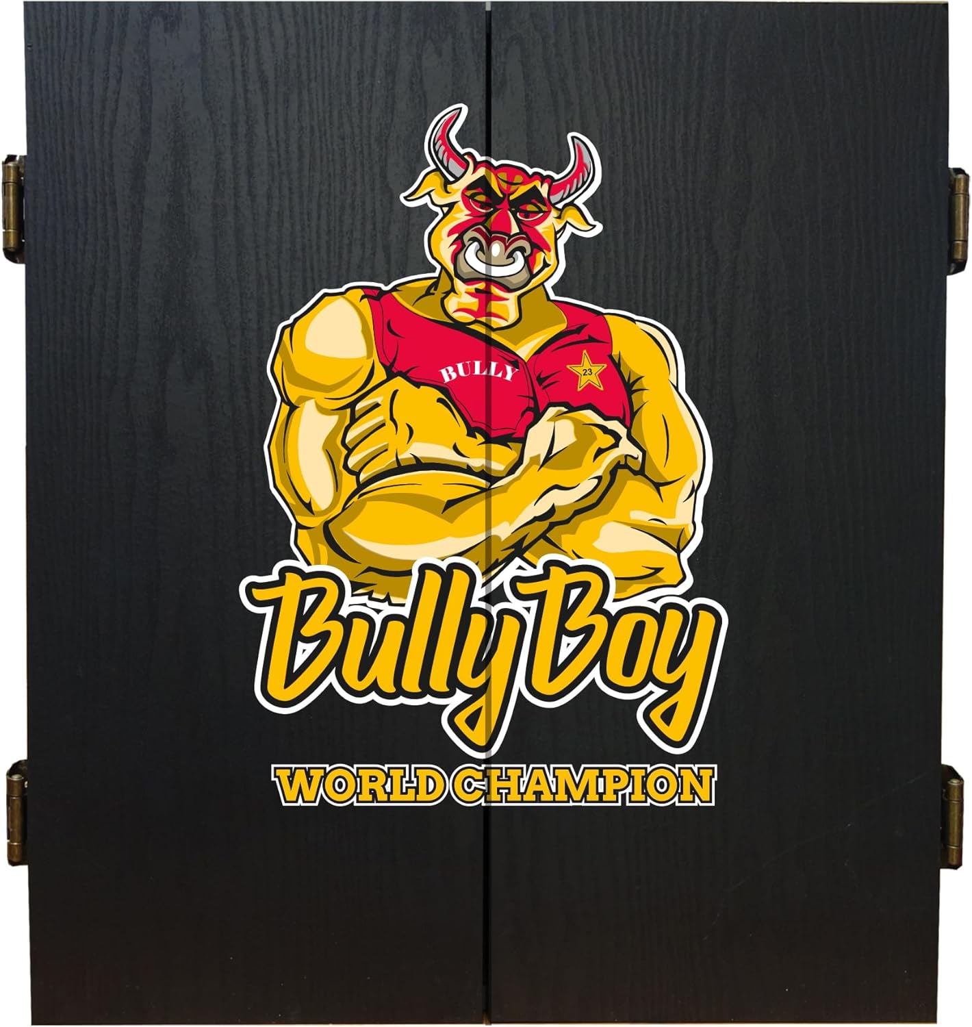 Dartboard Cabinet Set Sisal Board 6 Darts Scoreboard Wall Mount