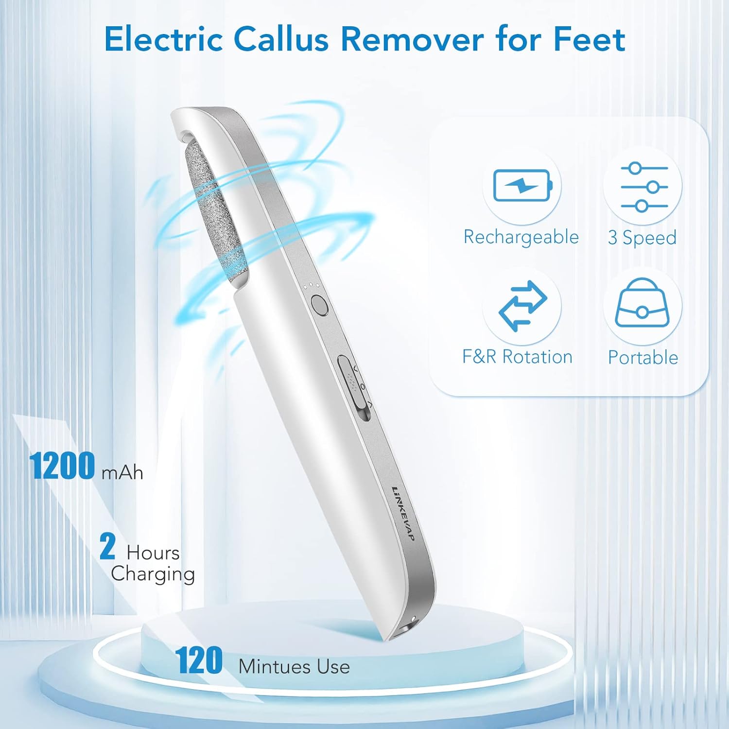 Electric Callus Remover Foot Scrubber Pedicure Tool Rechargeable