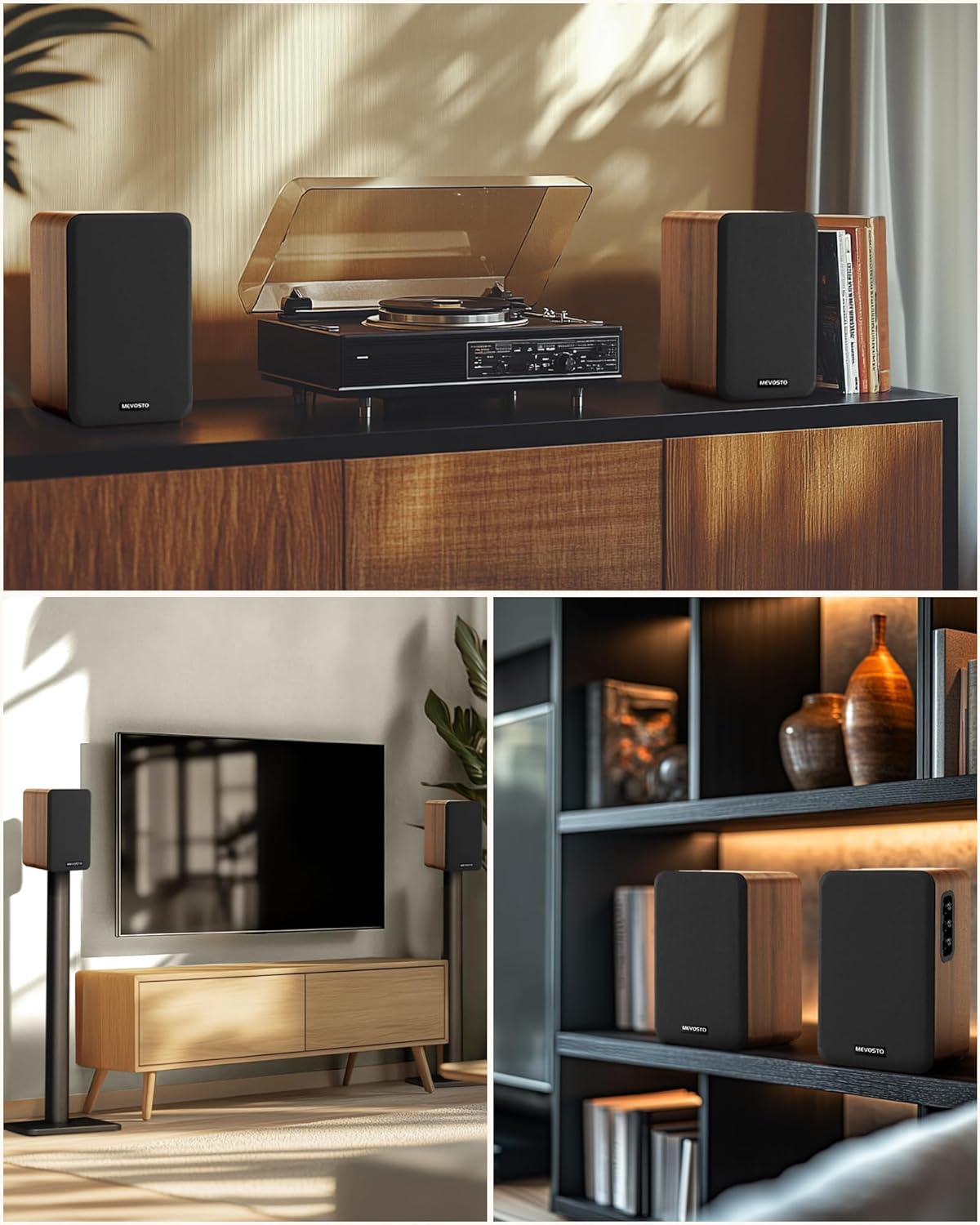 Active Bookshelf Speakers 36W RMS Bluetooth 5.4 5in Woofer USB RCA