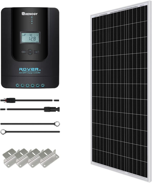 100W Solar Starter Kit 20A MPPT Controller Mounts Cables