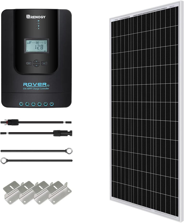 100W Solar Starter Kit 20A MPPT Controller Mounts Cables