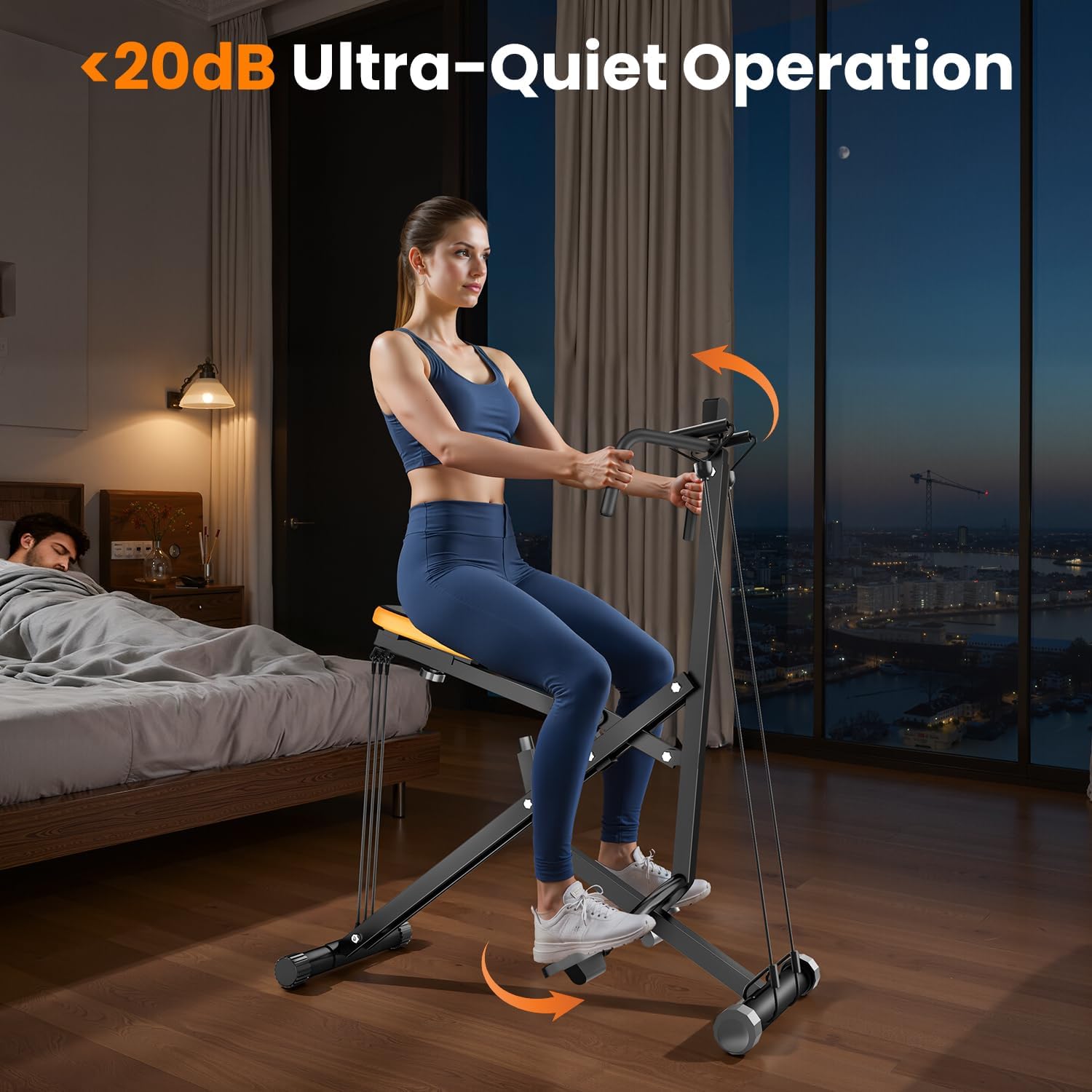 Foldable Squat Row Machine with LCD Monitor Full Body Trainer