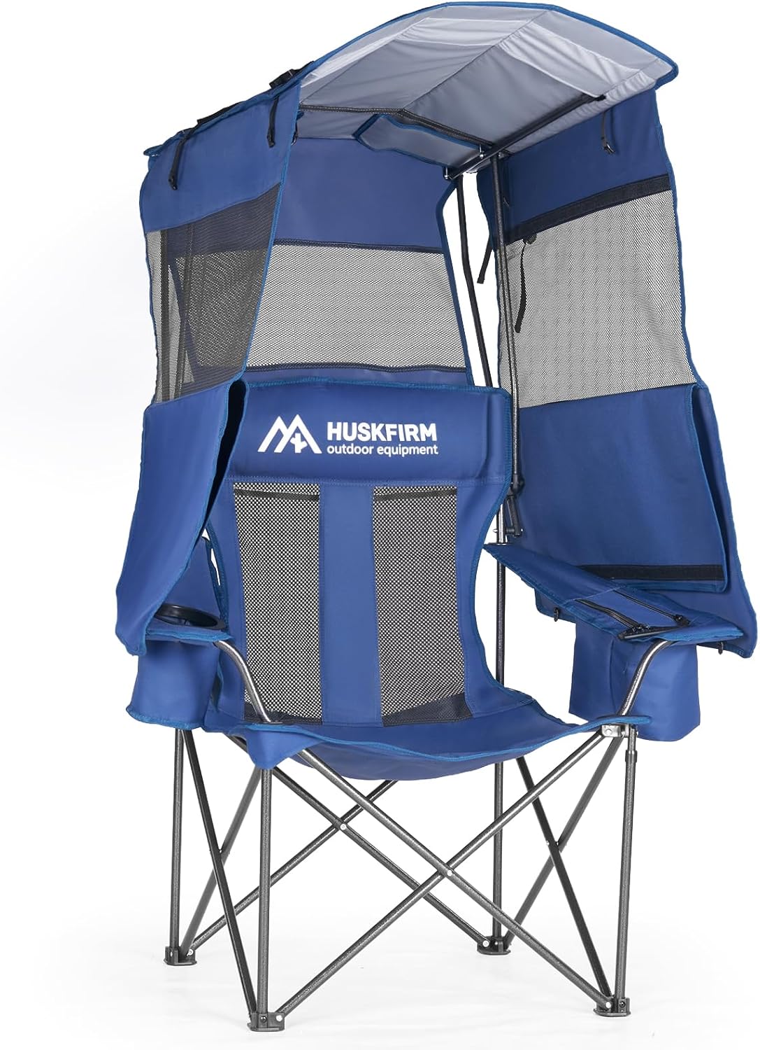Camping Chair with UPF 50 Plus Canopy Shade Blue