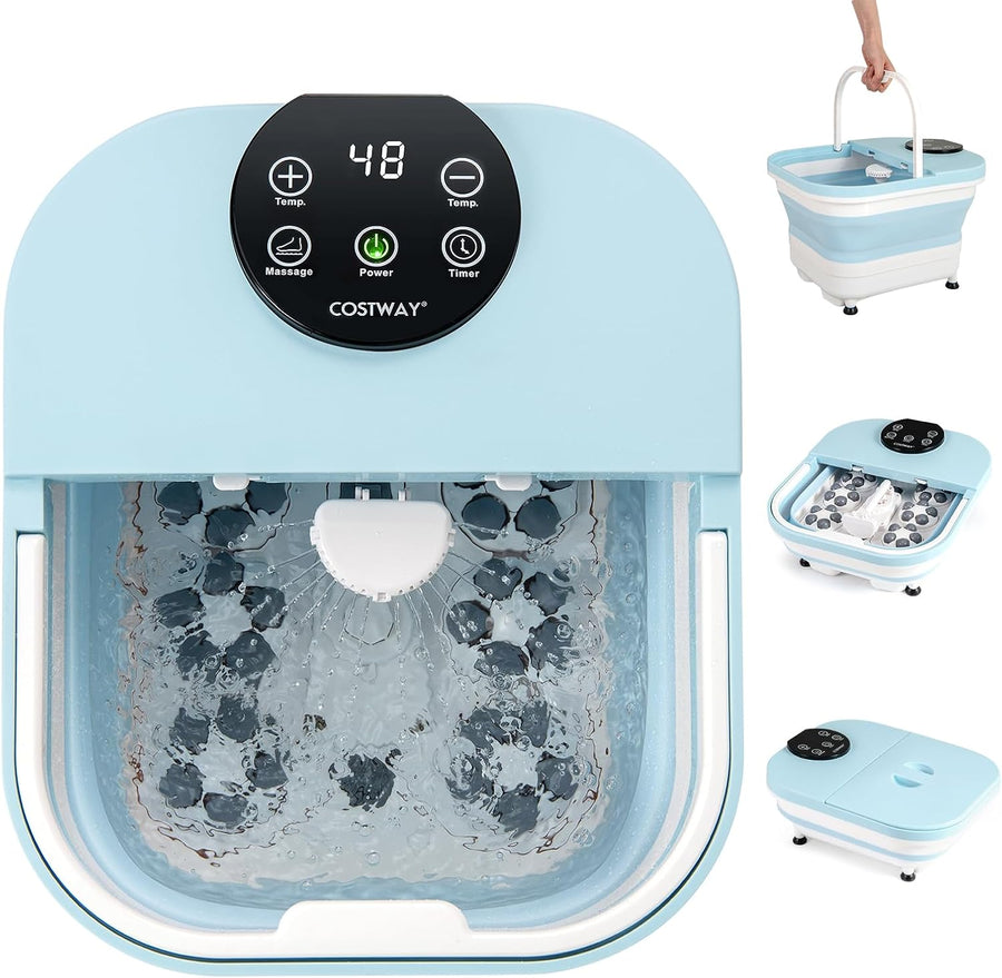 Collapsible Foot Spa Massager Heat Shower 30 Rollers Timer