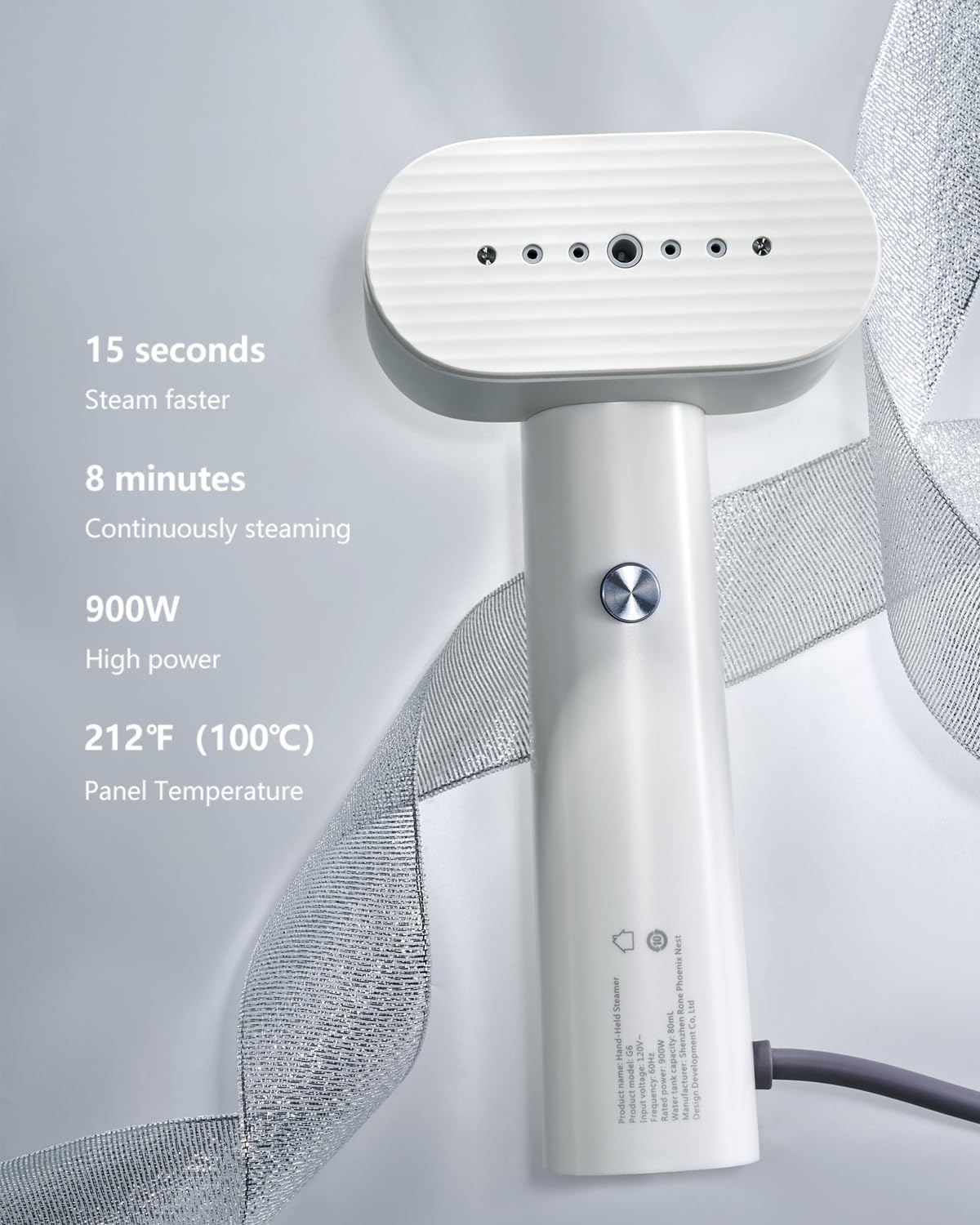 Portable Garment Steamer 900W 15s Heat Travel Lightweight