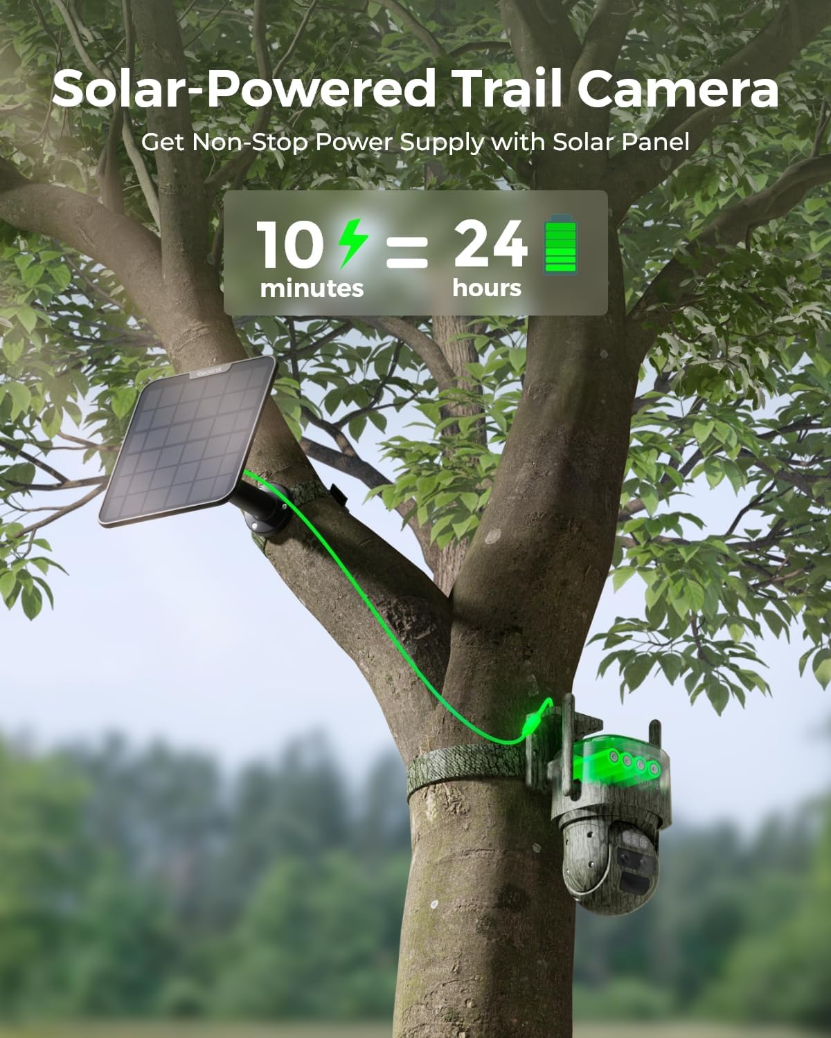 4K 4G LTE Outdoor Security Camera Solar PTZ Auto Tracking