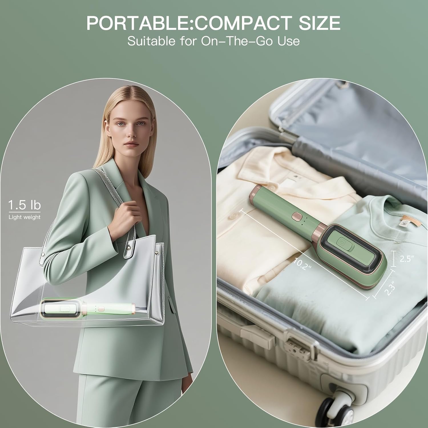 3in1 Mini Press Garment Steamer 1000W 15s Heat Rotatable