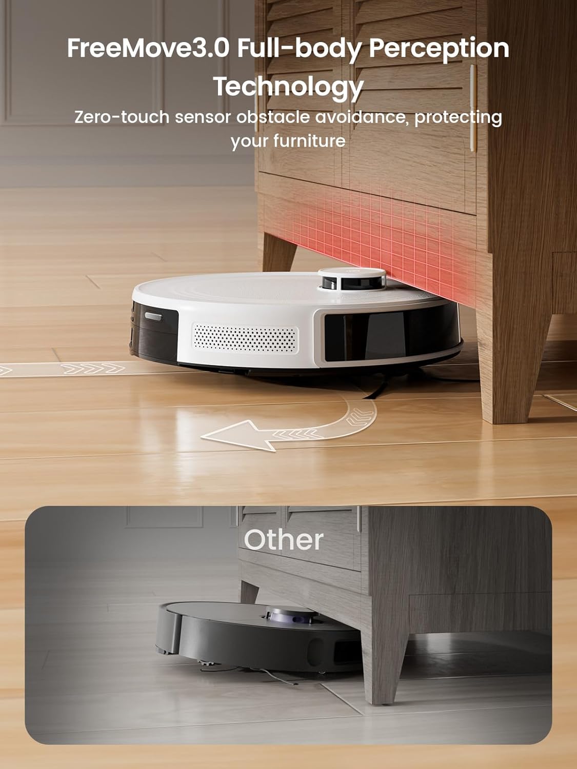 Robot Vacuum Mop 6000Pa LiDAR Mapping App Control Pet Hair