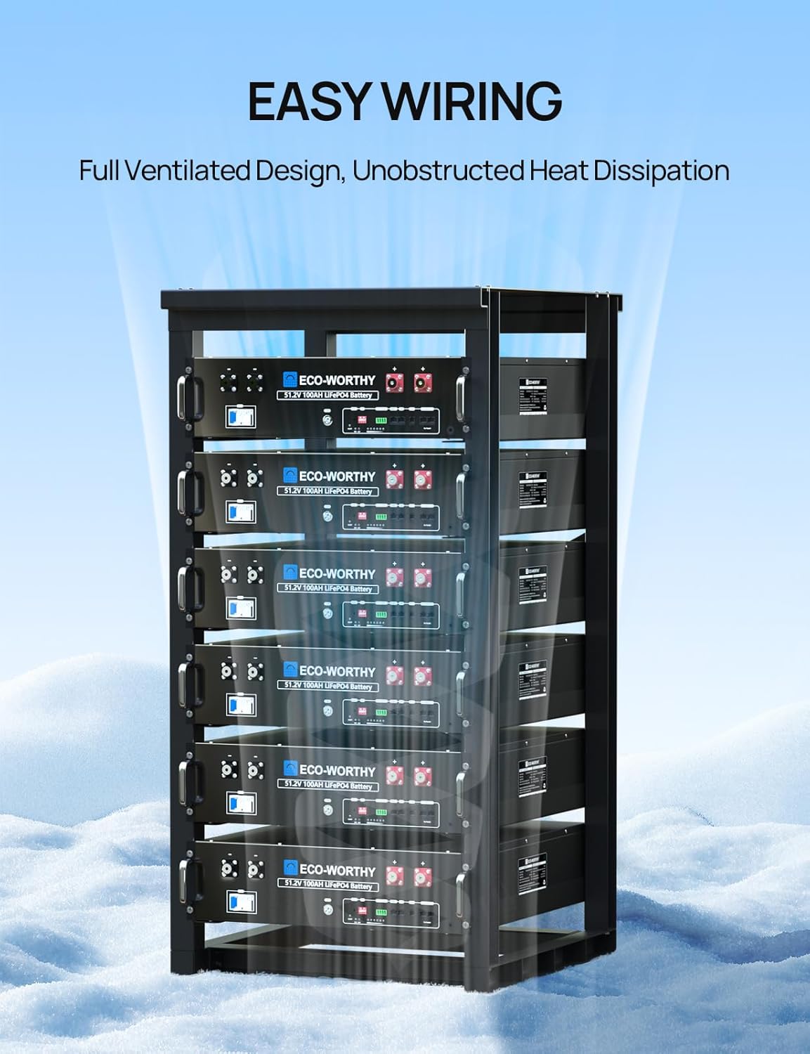3U 6 Layer Server Rack with Wheels Energy Storage