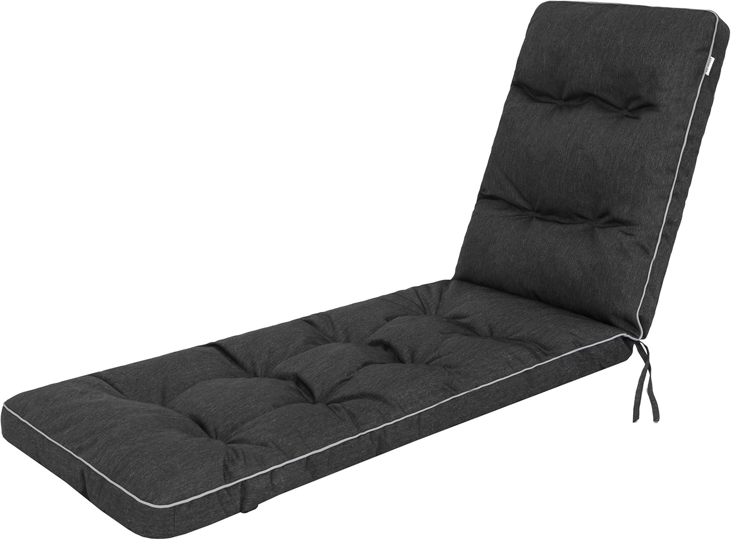 Sun Lounger Cushion Pad 201x55cm 8cm Thick Black
