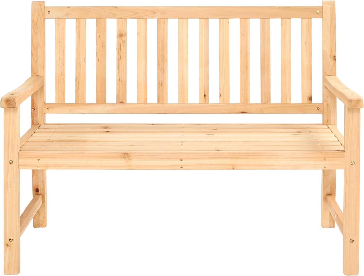 2 Seater Wooden Garden Bench Cedar Outdoor Patio Seat w/Armrests