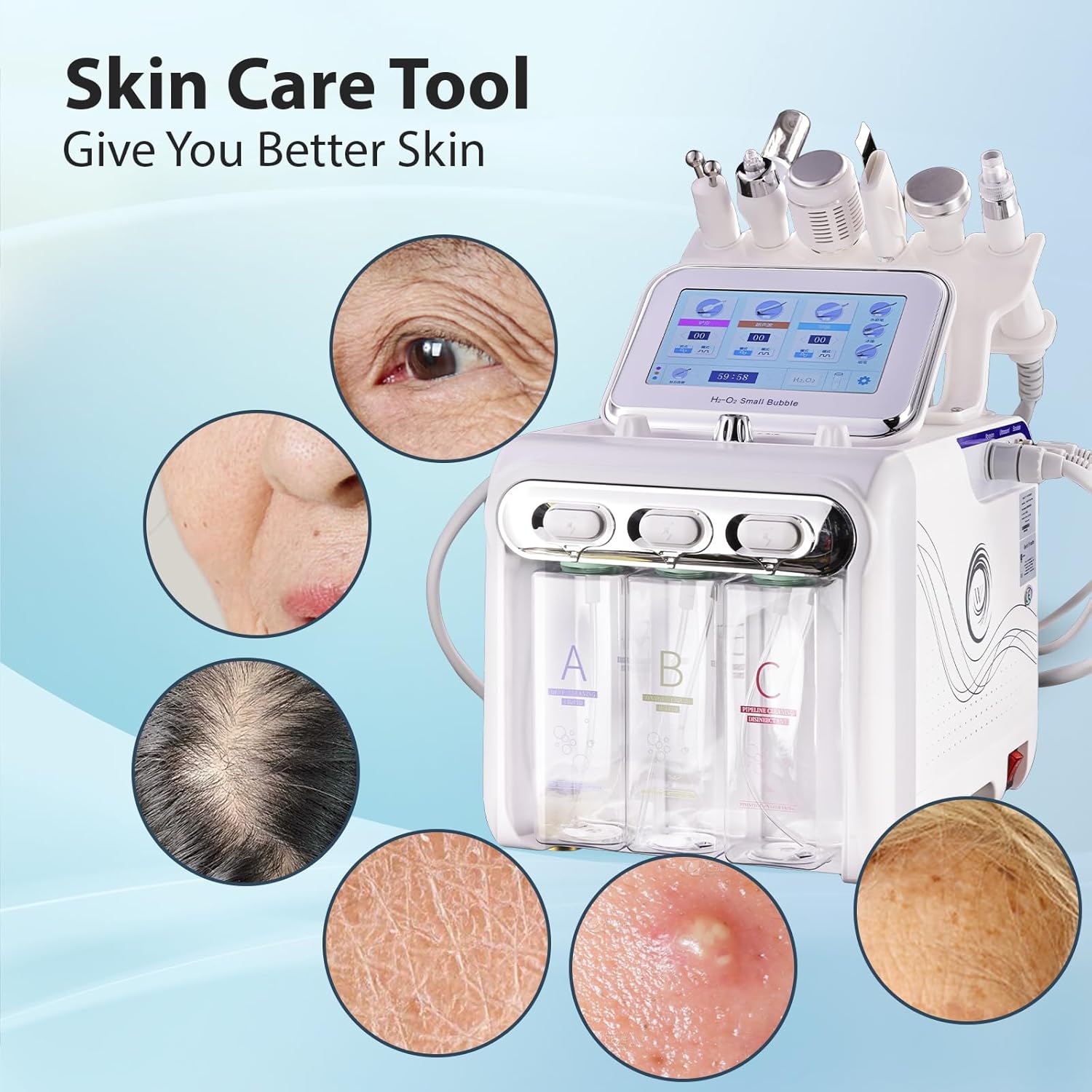 7 in 1 Hydrogen Facial Beauty Machine Hydrodermabrasion LED