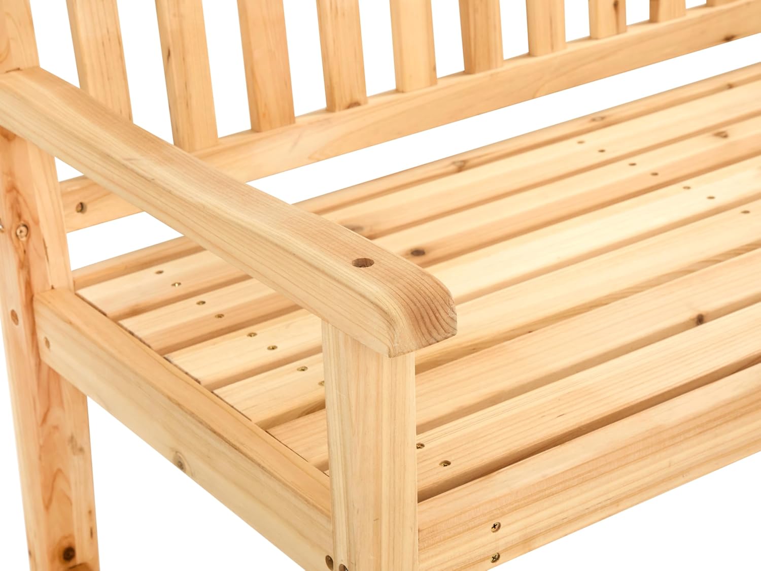 2 Seater Wooden Garden Bench Cedar Outdoor Patio Seat w/Armrests
