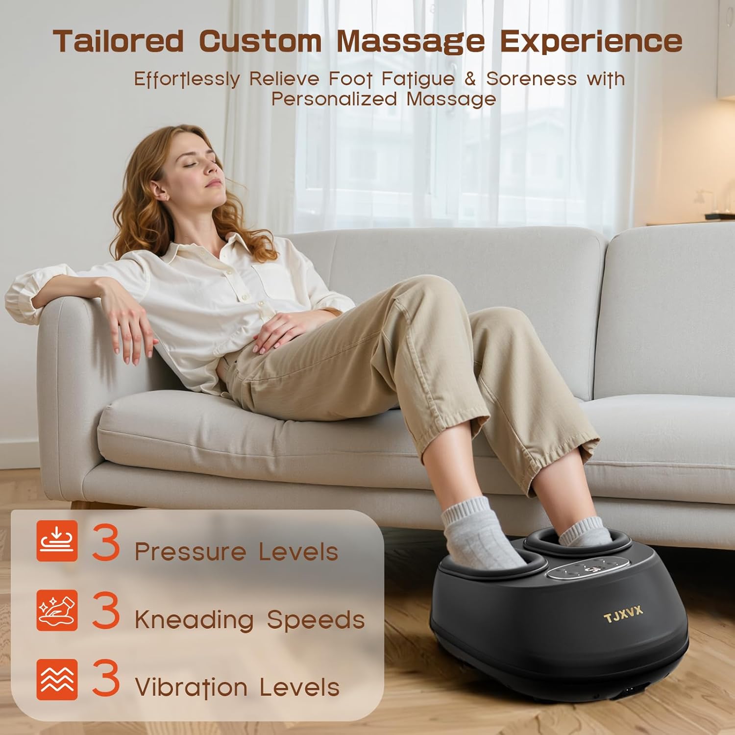 Shiatsu Foot Massager Heat Air Compression Remote 3 Modes Relief