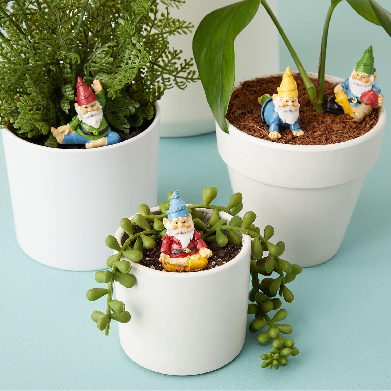 4Pcs Mini Yoga Garden Gnomes Resin Fairy Pot Decor Set